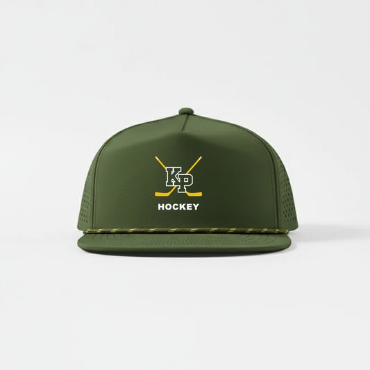 KP HS Hockey Foremost Water Repellent 5 Panel Snapback Golf Hats with Rope